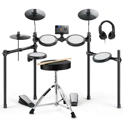 Front. Donner music - Donner DED-70 Electronic Drum Kit for Youth.