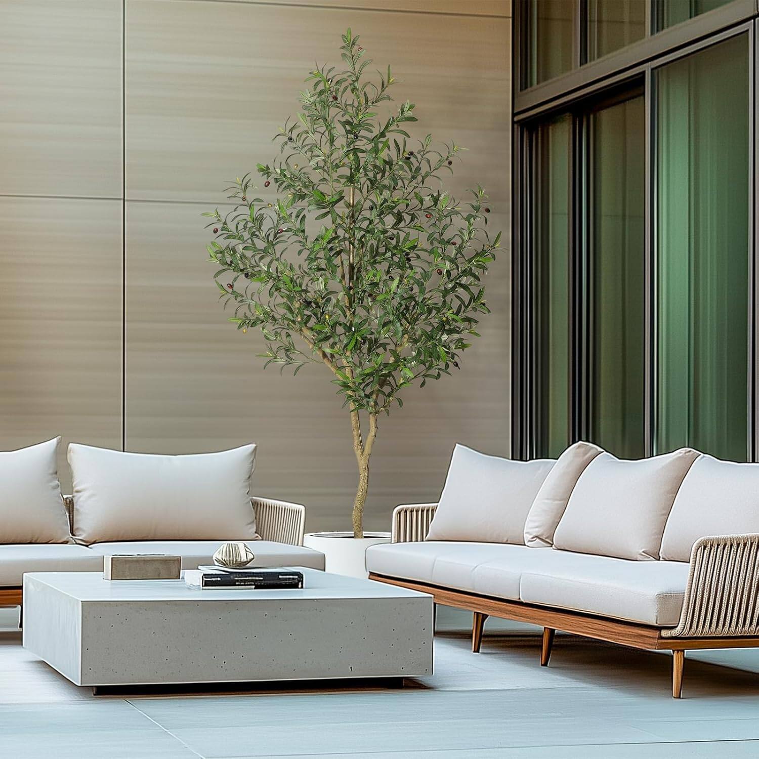 Alt View 3. Acekool - Olive Trees Artificial Indoor,Large Artificial Tree Faux Plants for Home Office Outdoor Decor - Green.