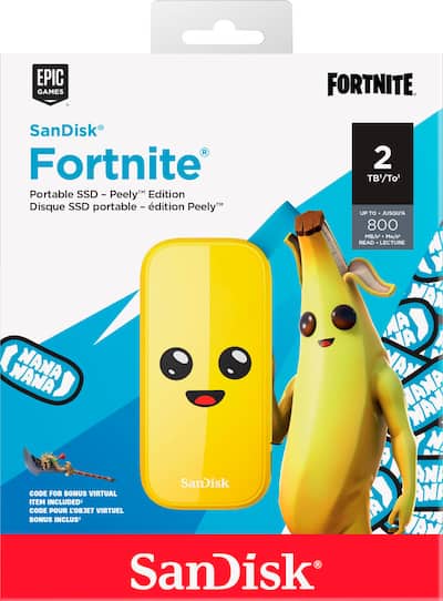 SANDISK Fortnite Peely Edition Portable 2TB USB C External SSD SANDISK Fortnite Peely Edition Portable 2TB USB C External SSD