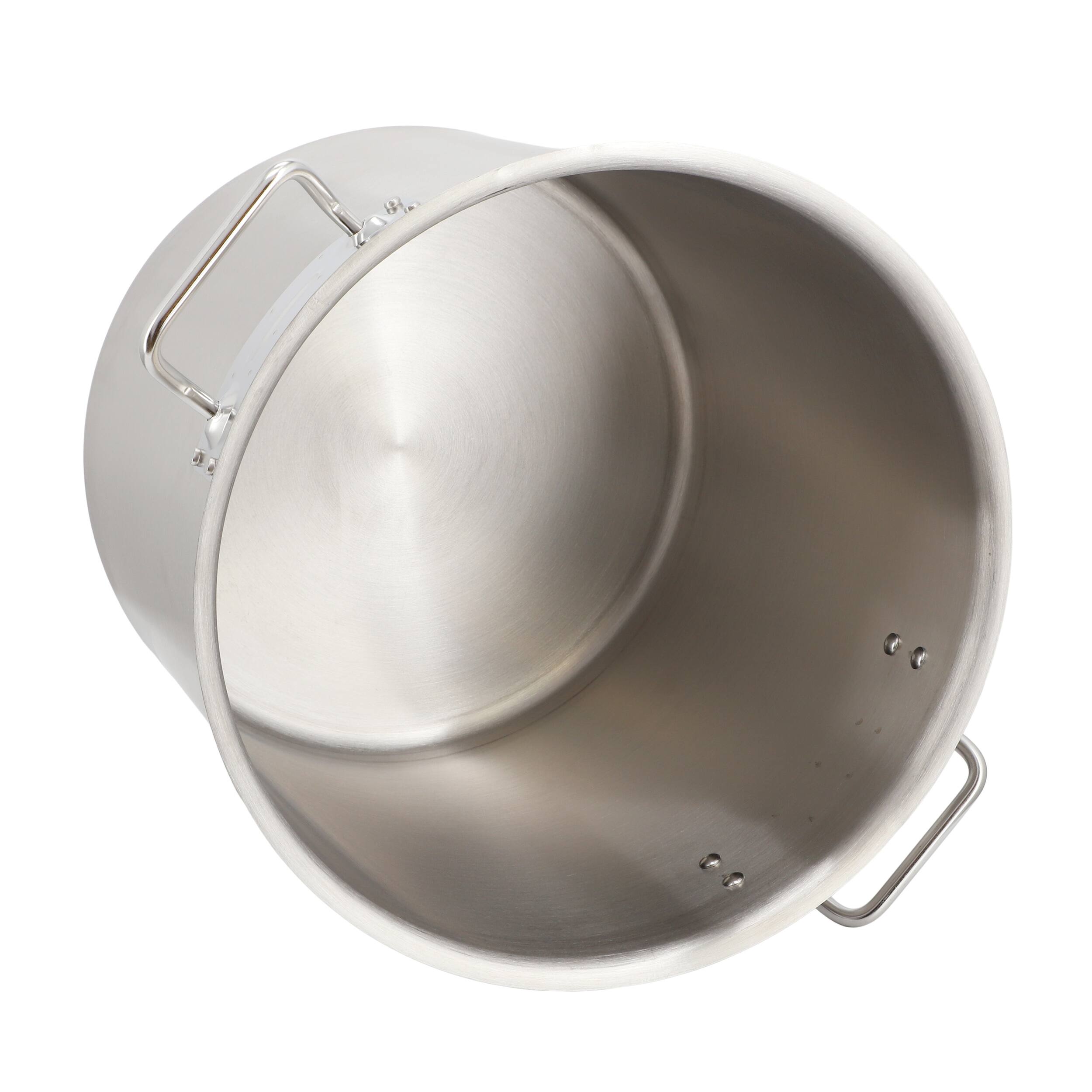 Alt View 3. MegaChef - MegaChef Professional Kitchen 52.8 Quart Round Stainless Steel Stock Pot with Lid - Silver.