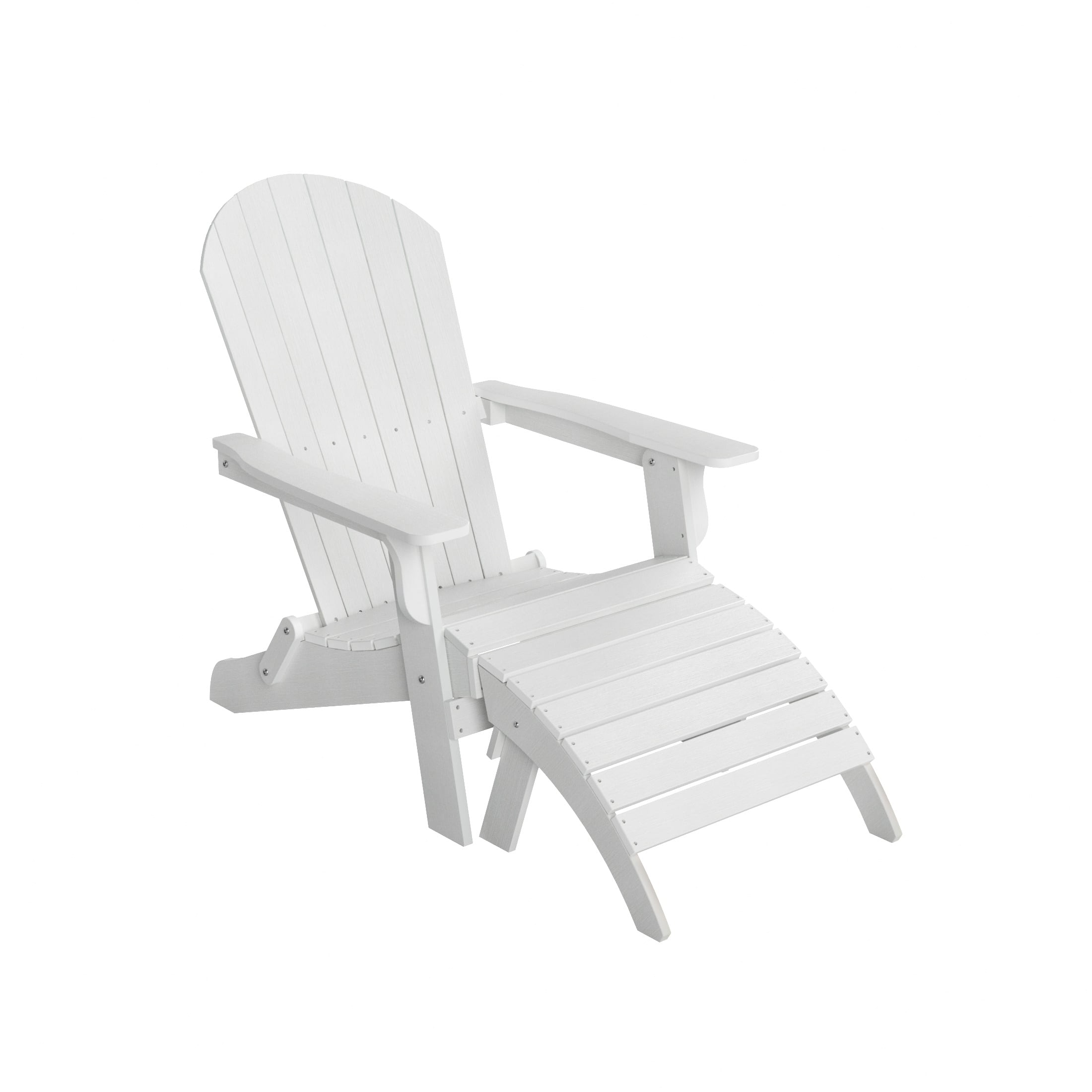 WestinTrends - Tuscany 2-Piece HIPS Outdoor Folding Adirondack Seashell Chair With Folding Ottoman - White price history on PriceWatchPro