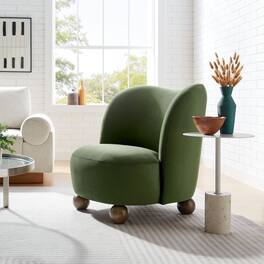 Monroe Performance Velvet Accent Chair by Modway - Moss Green Walnut