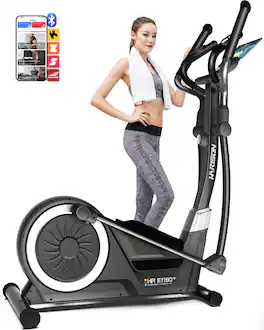 HARISON - Elliptical Machine for Home, 350 LB Capacity, Magnetic Trainer with 16 Resistance Levels & APP (BBE1190 - Black