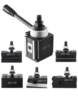 VEVOR - Quick Change Tool Post Set, 6 Pcs,Includes Lathe Tool Holders,Piston Type Tool Post with Turning Tool Holder Accessories - Black