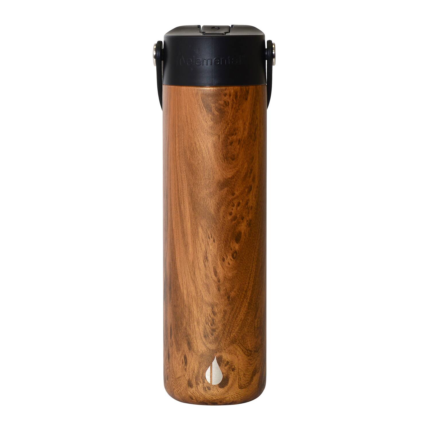 Alt View 1. Elemental - Core Stainless Steel Water Bottle 24 Oz - Teakwood.