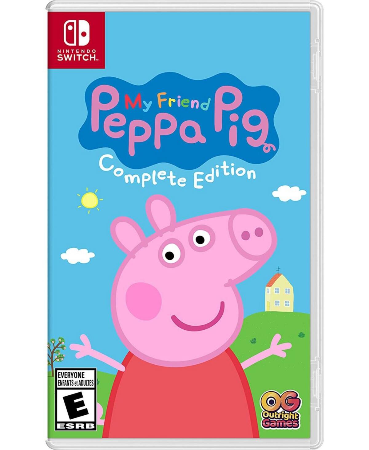 NINTENDO SWITCH  
My Friend Peppa Pig  
Complete Edition  

EVERYONE  
ENFANTS et ADULTES  
E  
ESRB  

OG  
Outright Games