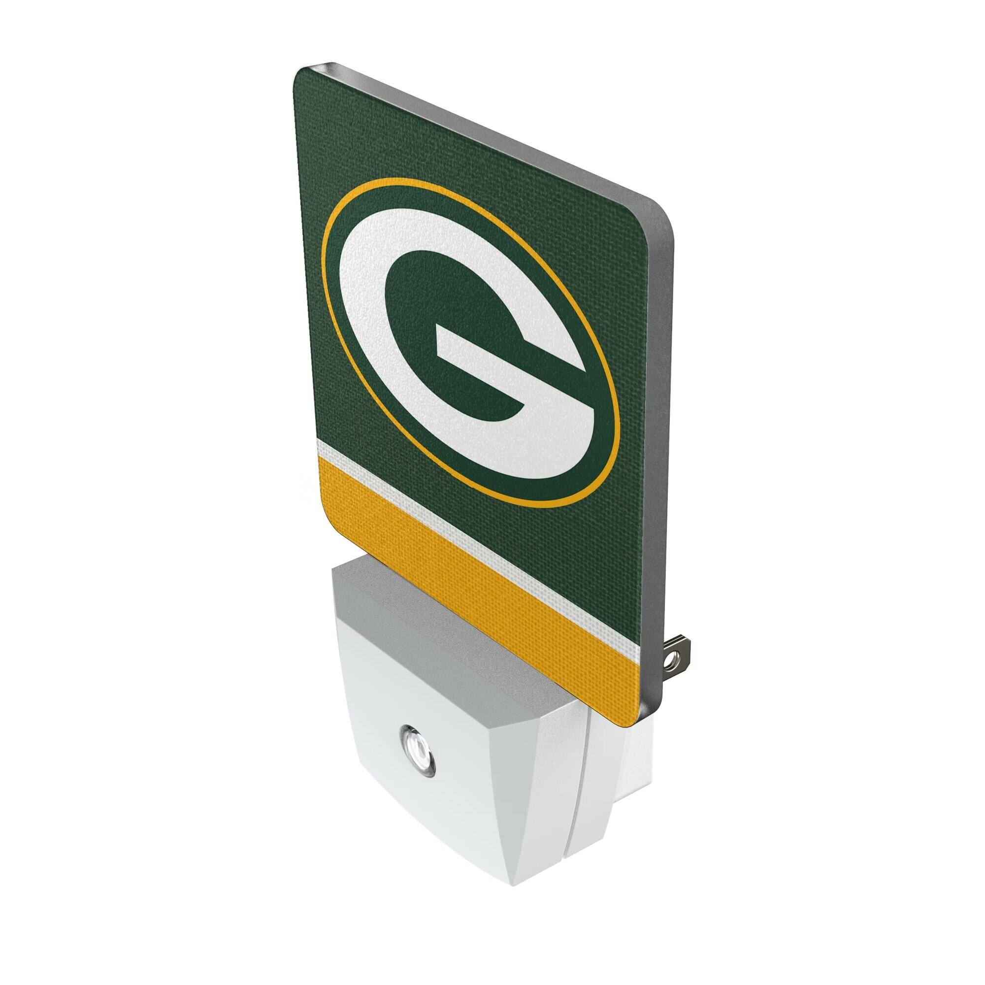 Alt View 1. Keyscaper - Green Bay Packers Stripe Design Nightlight 2-Pack - Multicolor.