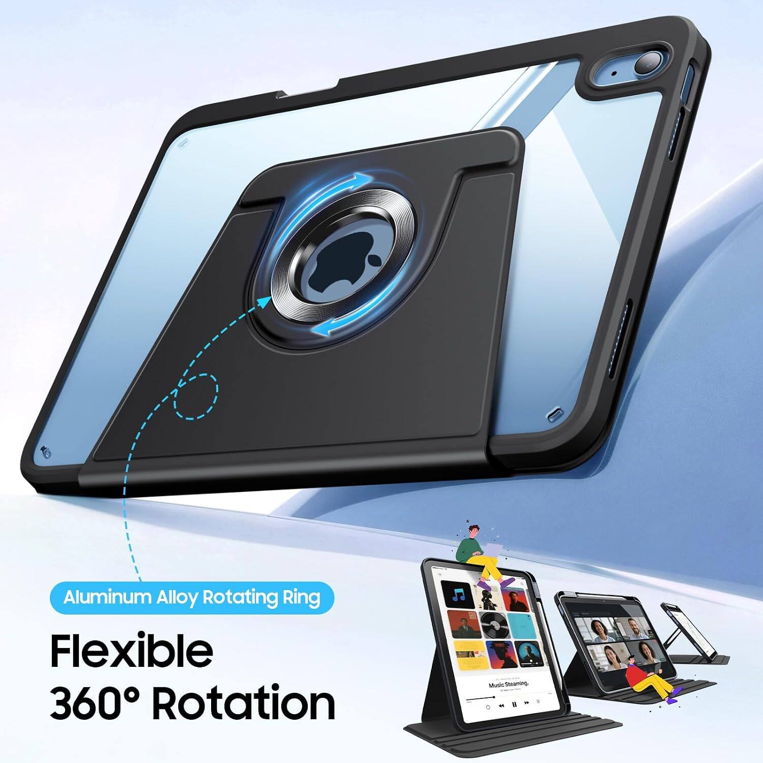 Aluminum Alloy Rotating Ring Flexible 360° Rotation Music Streaming