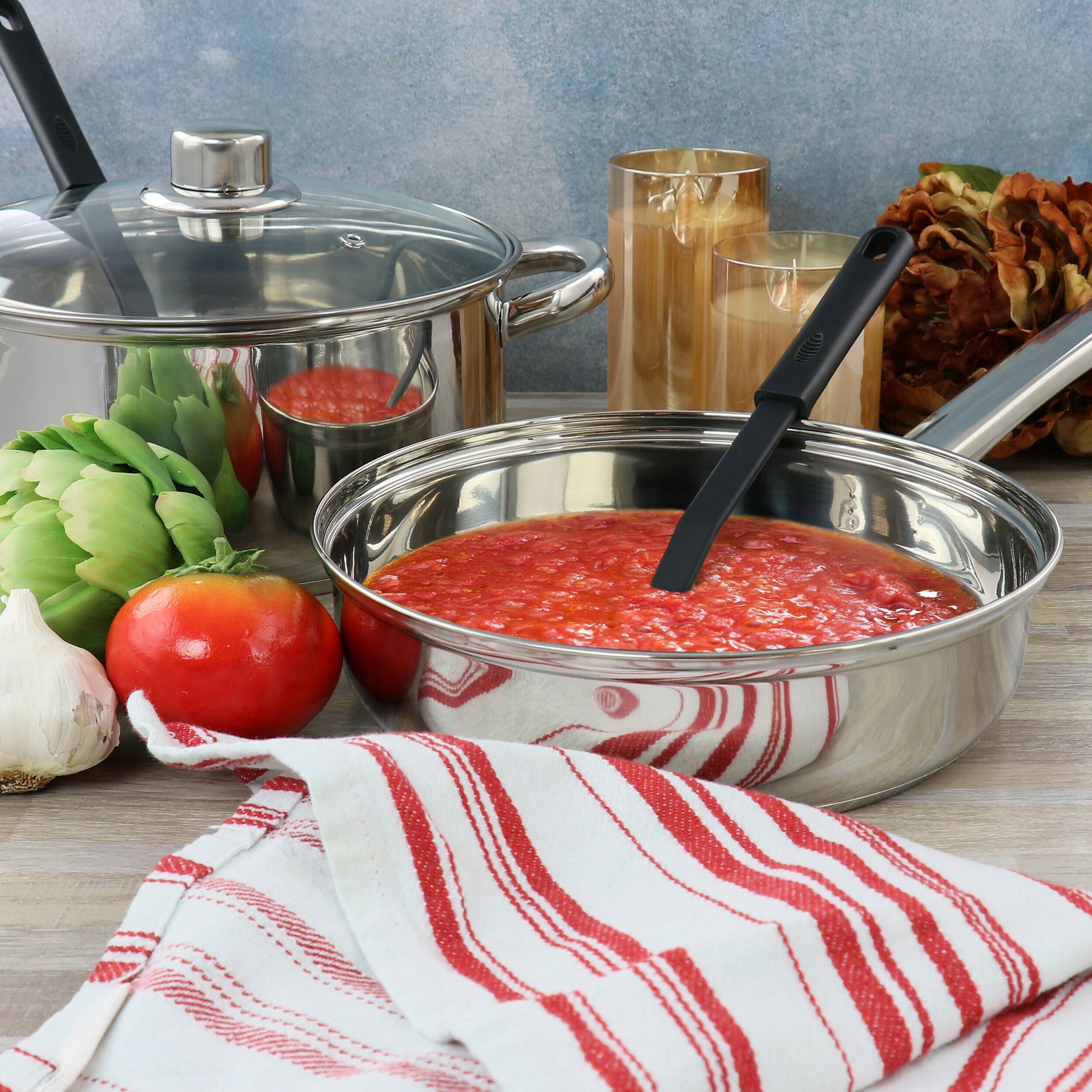 Alt View 4. Gibson - Gibson Home 5 Piece Mirror Polish Stainless Steel Cookware Set - Silver.