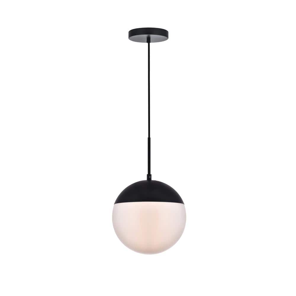 Living District - Eclipse 1 Light Black Pendant With Frosted White Glass - Black And Frosted White price history on PriceWatchPro