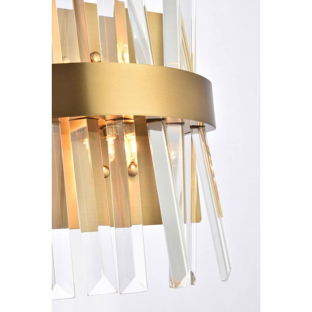 Alt View 1. Elegant Lighting - Serephina 8 inch crystal bath sconce in satin gold - Satin Gold.