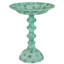 Sunnydaze - Backyard Beauty Metal Bird Bath - 18 in - Green Patina