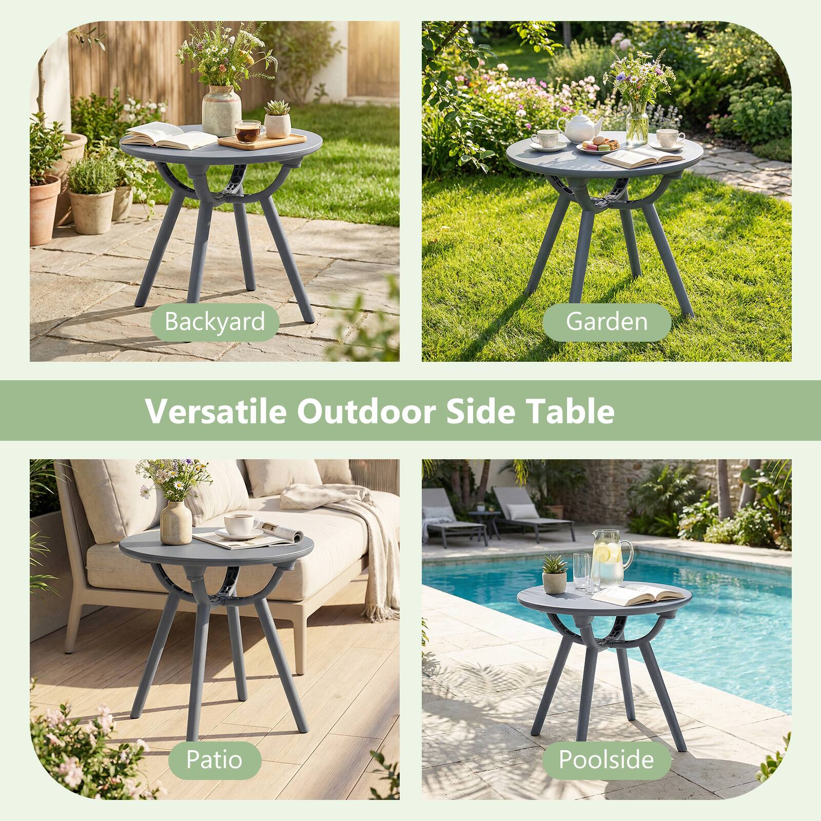 Backyard Garden  
Versatile Outdoor Side Table  
Patio Poolsides
