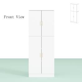 FUFU & GAGA - FUFU&GAGA Tall Multi - Purpose Storage Cabinet: Adjustable Shelving Pantry for Kitchen - White