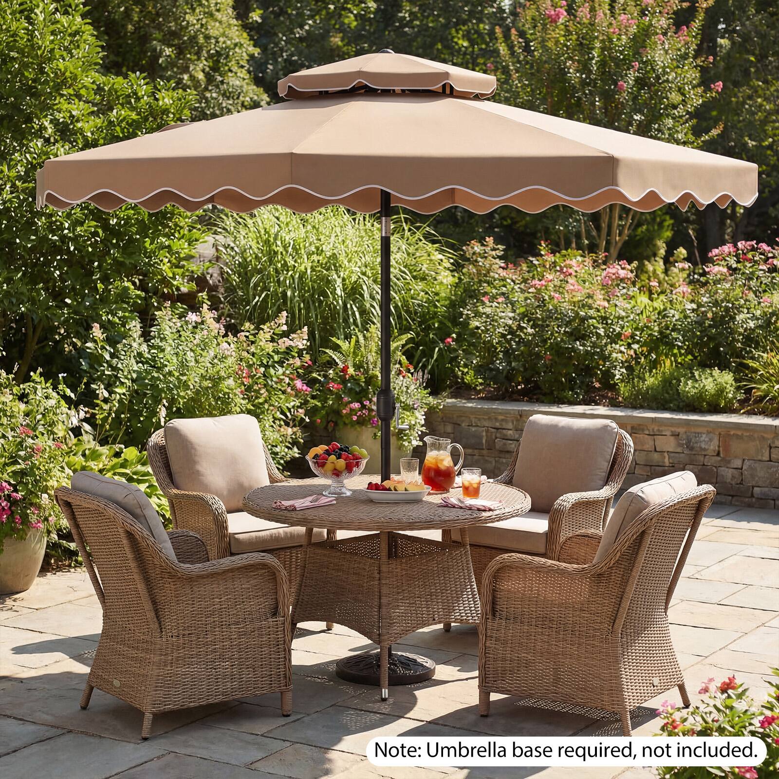 Note: Umbrella base required, not included.