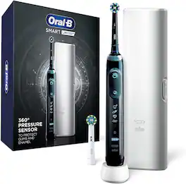 Oral-B - Smart Limited Electric Toothbrush, Black, Rechargeable Power Toothbrush with 2 Brush Heads and Travel Case