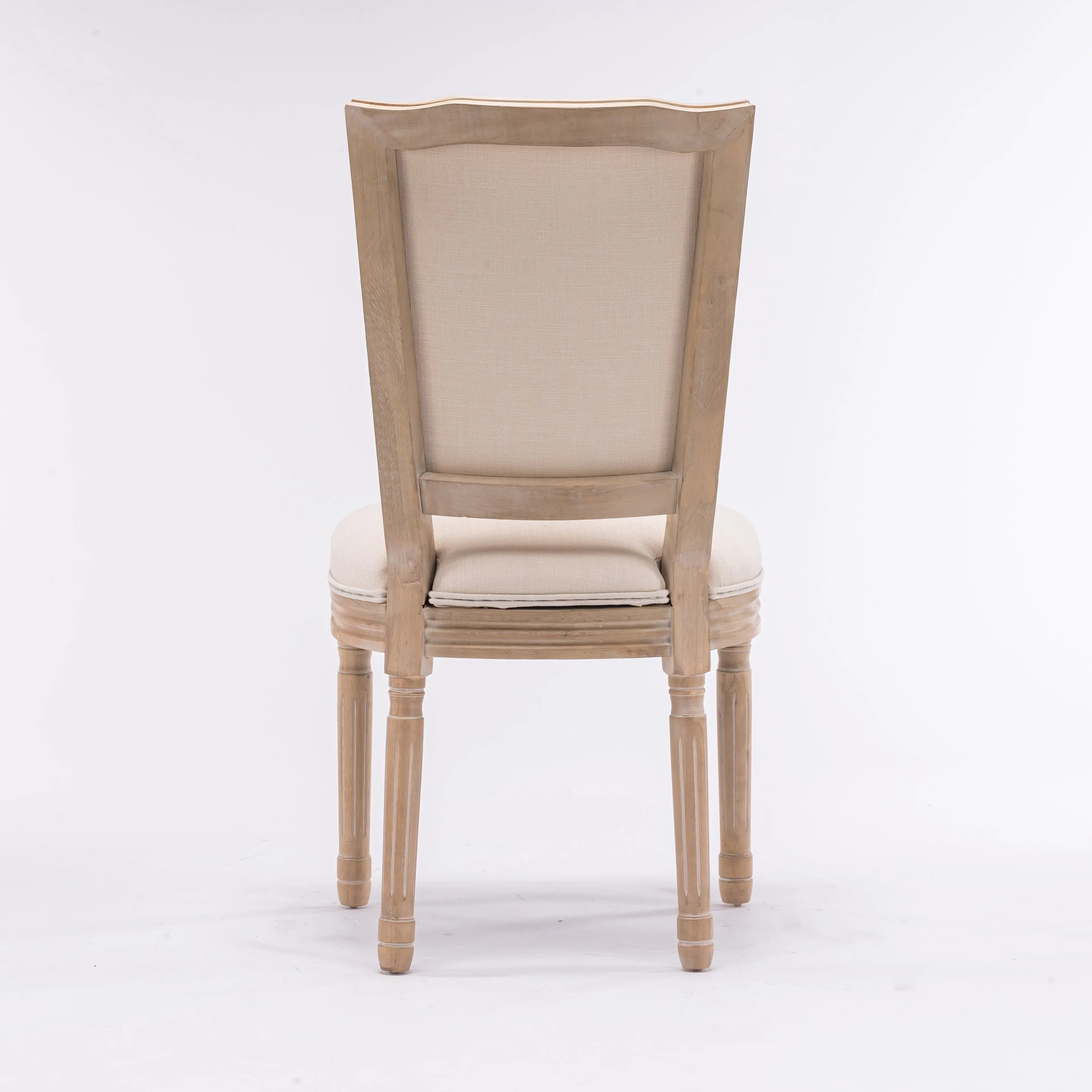 Alt View 4. Boyel Living - Cream French Style Solid Wood Frame Linen Fabric Square Back Dining Chair Set of 2 - Cream.