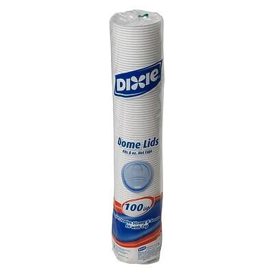 Dixie  
Dome Lids  
Fits 8 oz. Mot Caps  
100  
White  
100 Disposable Dome Lids  
Fits 8 oz. Mot Caps