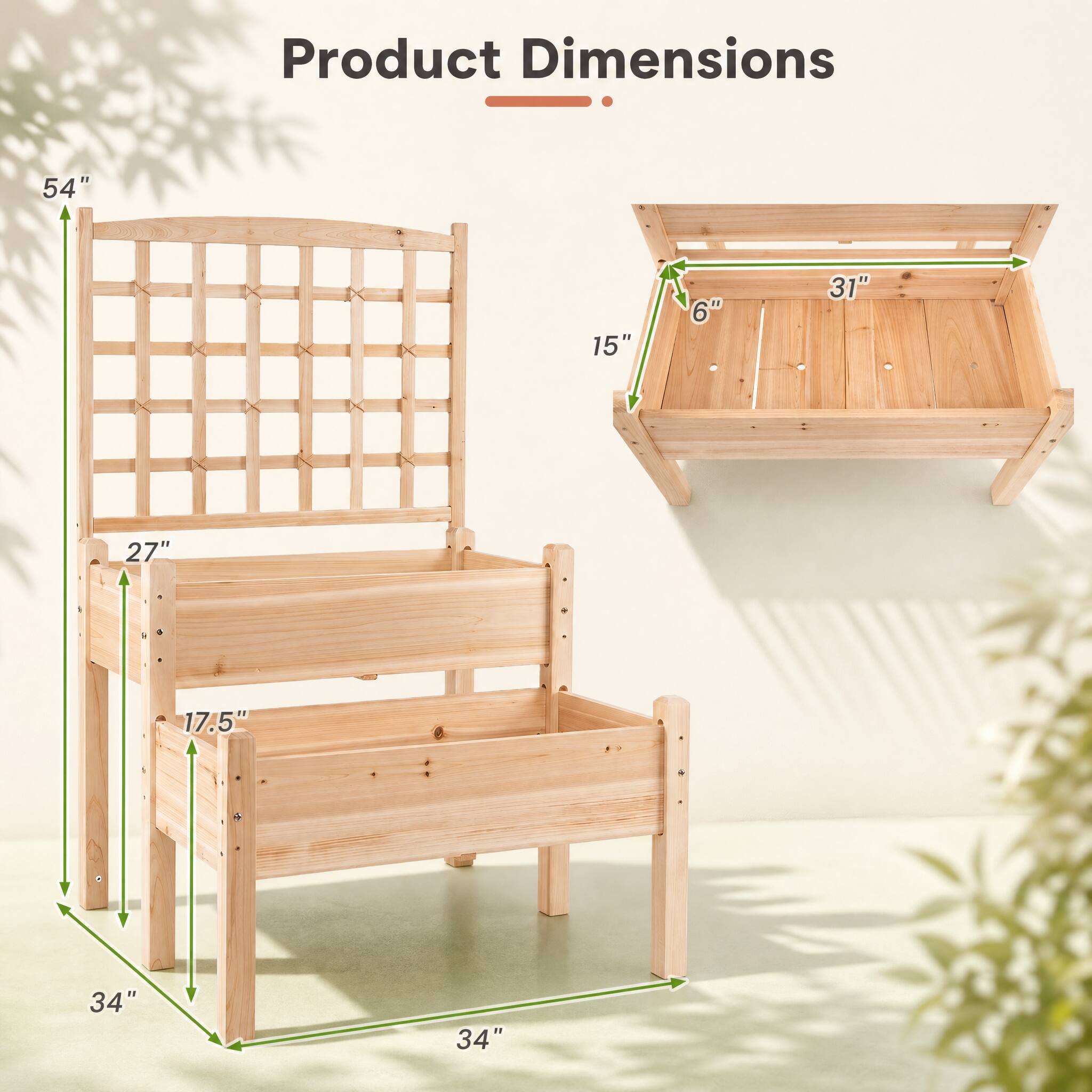 Product Dimensions
54"
15"
6"
31"
27"
17.5"
34"
34"