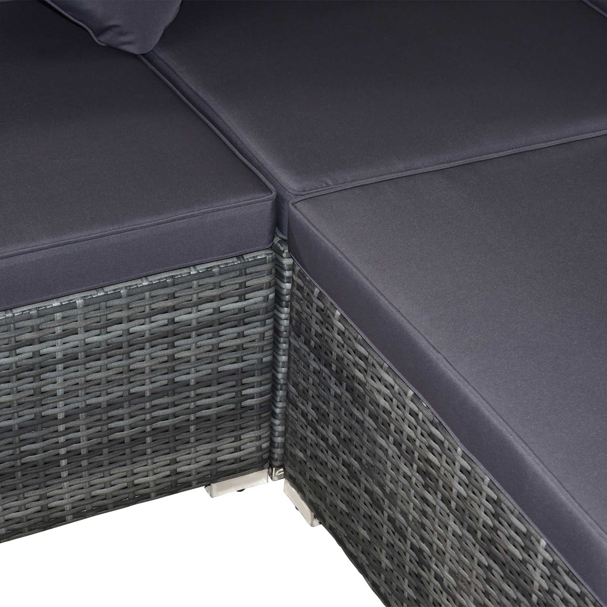 Alt View 8. Outsunny - 7-Piece Patio Furniture Set, Outdoor Wicker Conversation Set, All Weather PE Rattan Sectional Sofa Set - Dark Brown and Dark Grey.