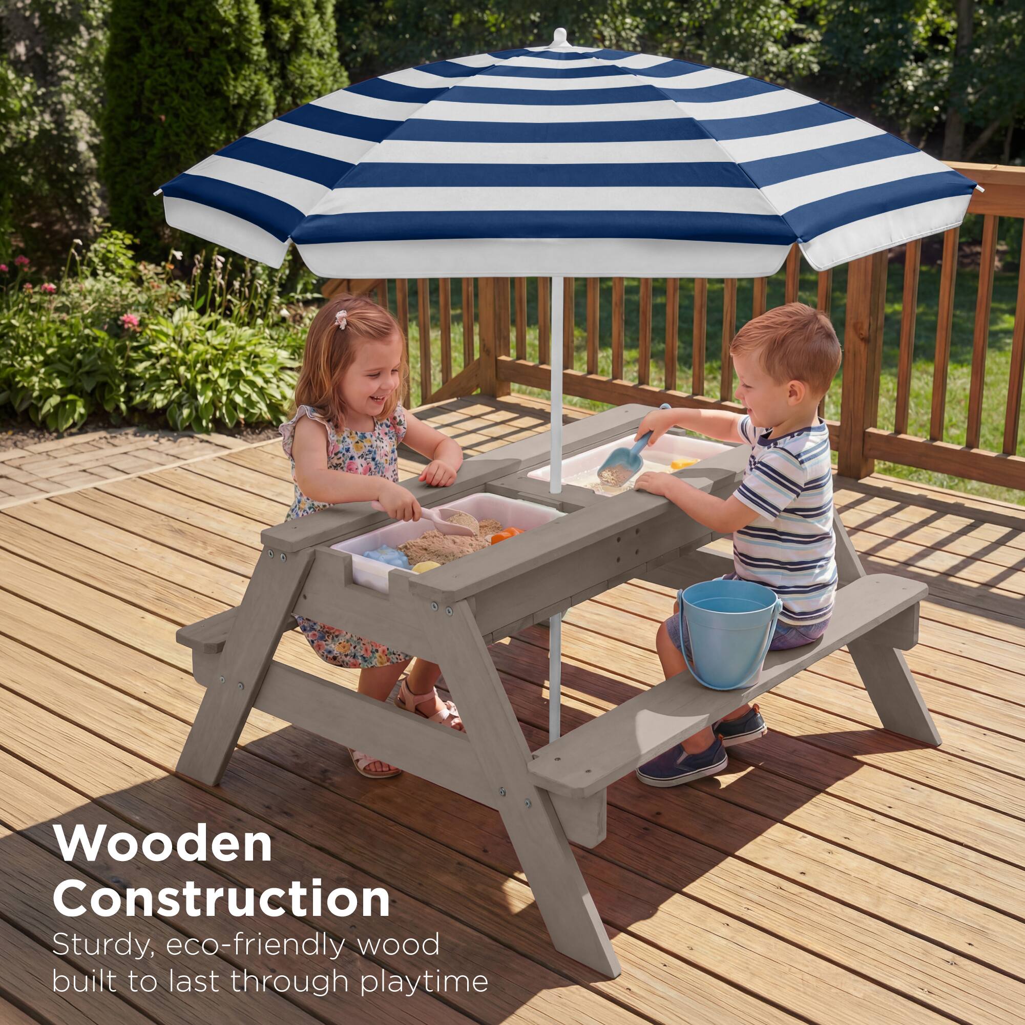 Wooden Construction  
Sturdy, eco-friendly wood built to last through playtime
