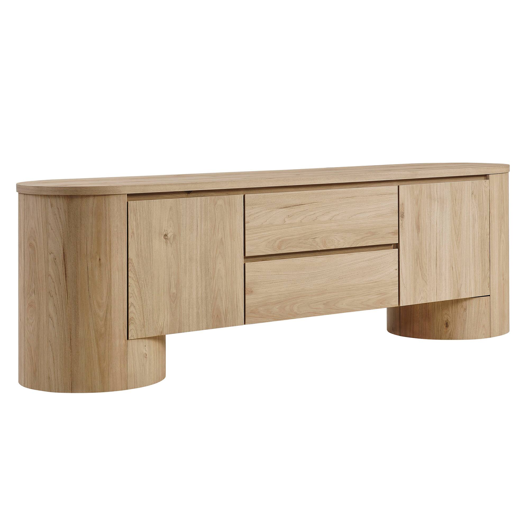 Angle. Modway - Duval 71 Inch Oval TV Cabinet by Modway - Light Oak.