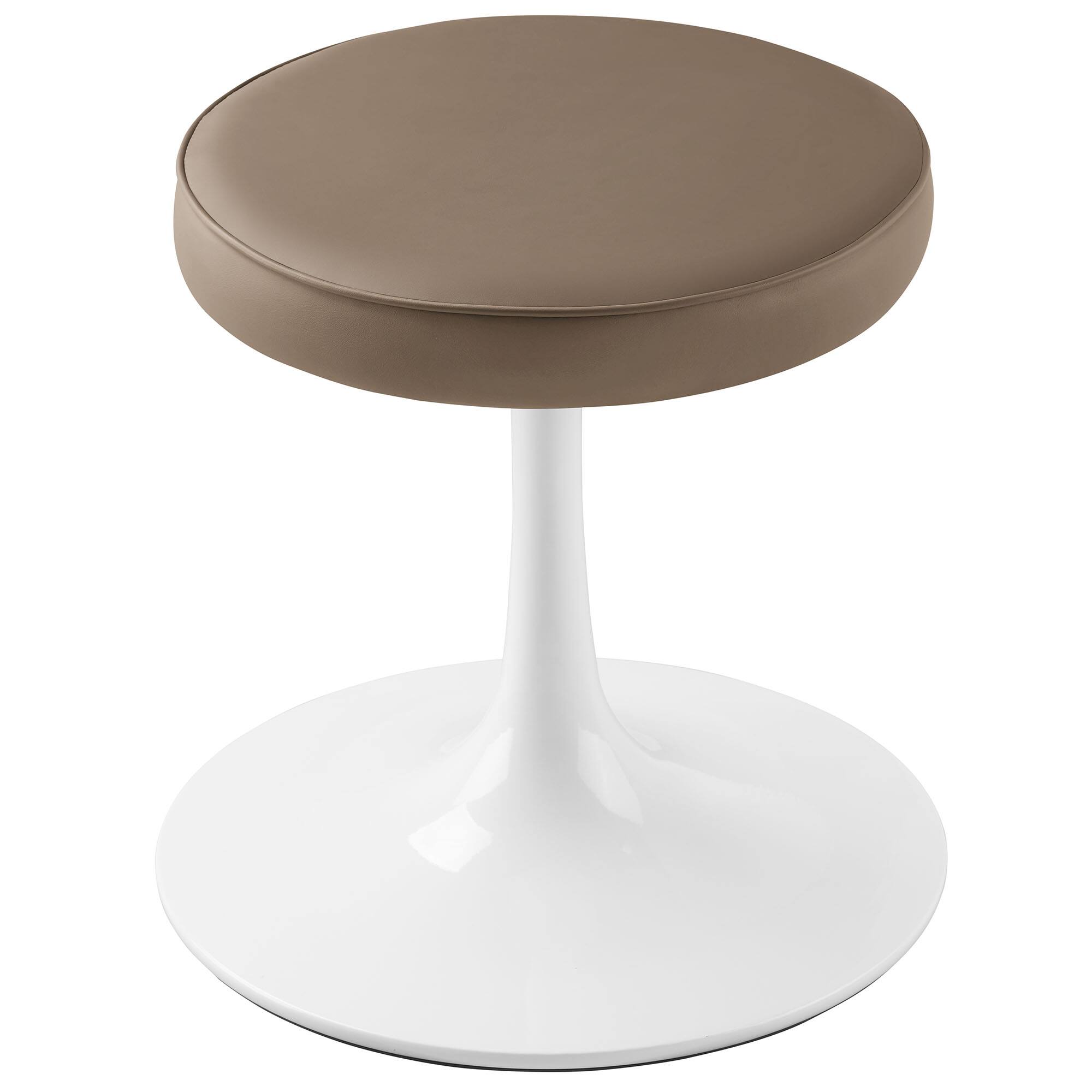 Back. Modway - Lippa Vegan Leather Round Stool - Brown.
