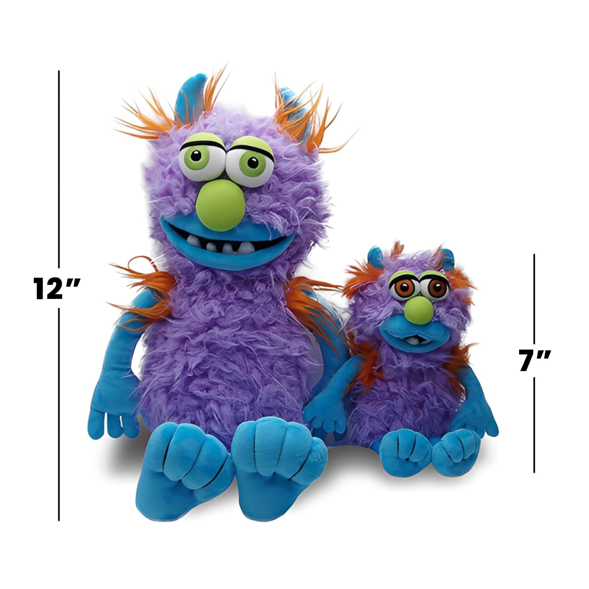 Alt View 2. TriAction Toys - Snooze Monsters Interactive Bedtime Plush Set | Coltrane & Washington Jr - Purple.