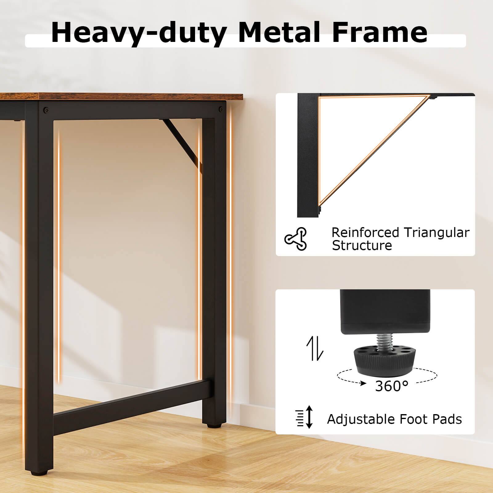 Heavy-duty Metal Frame Reinforced Triangular Structure 1 360 Adjustable Foot Pads