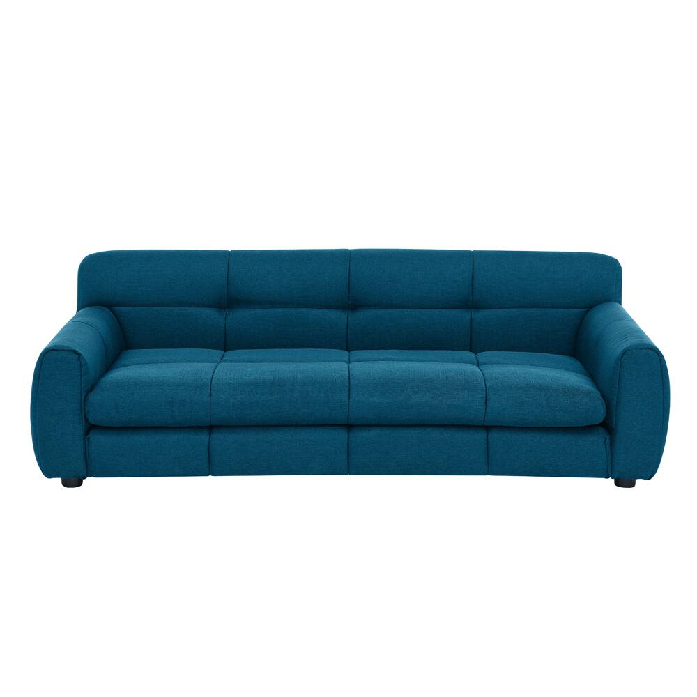 Alt View 4. Siljoy - Dark Blue Linen Pet Sofa for Big Dogs, Elevated Dog Bed with Armrests & Back Support - Dark Blue.