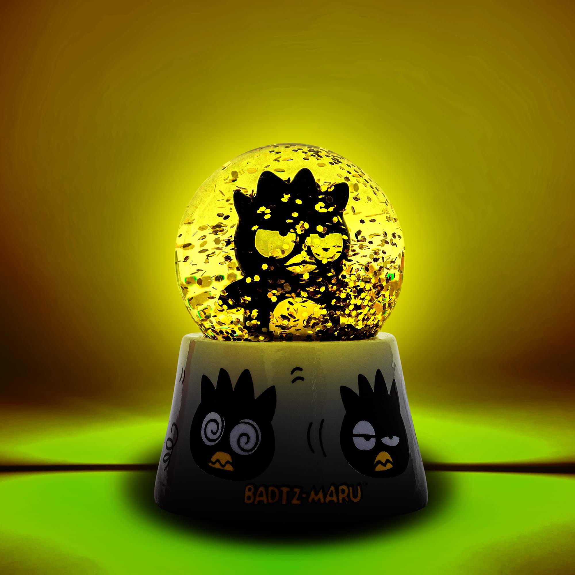 Alt View 1. Silver Buffalo - Sanrio Badtz-Maru Mini Light-Up Snow Globe | 3 Inches Tall - Gray.