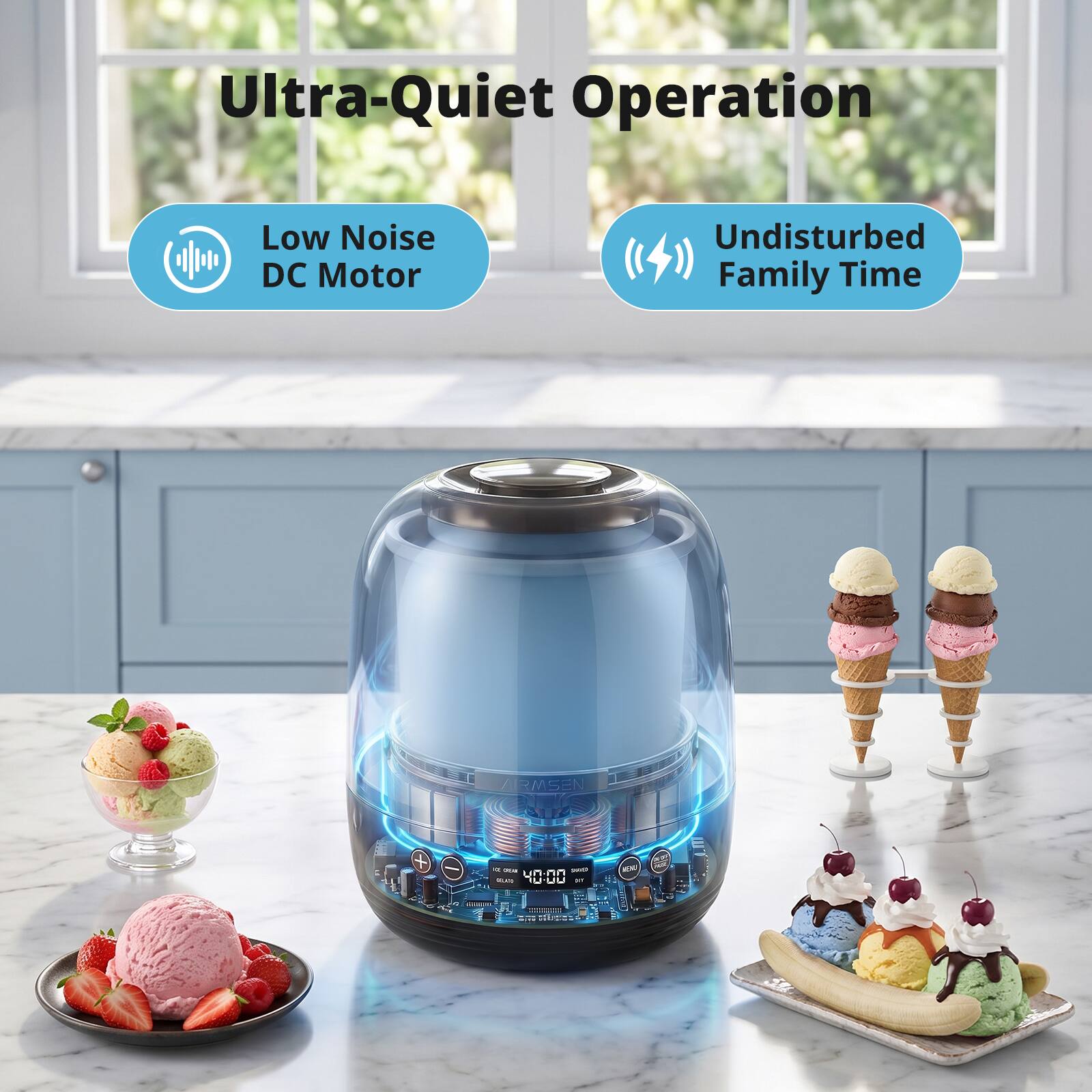 Ultra-Quiet Operation  
Low Noise DC Motor  
Undisturbed Family Time  
AIRMSEN