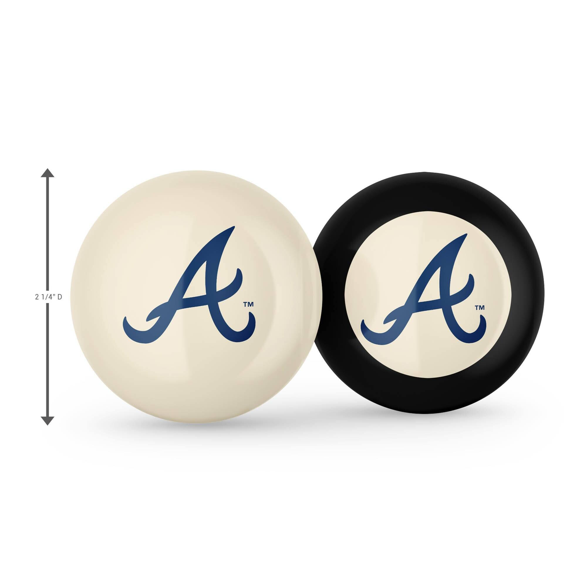 Alt View 1. Imperial - Atlanta Braves Logo Cue Ball & 8 Ball Combo Set - White.