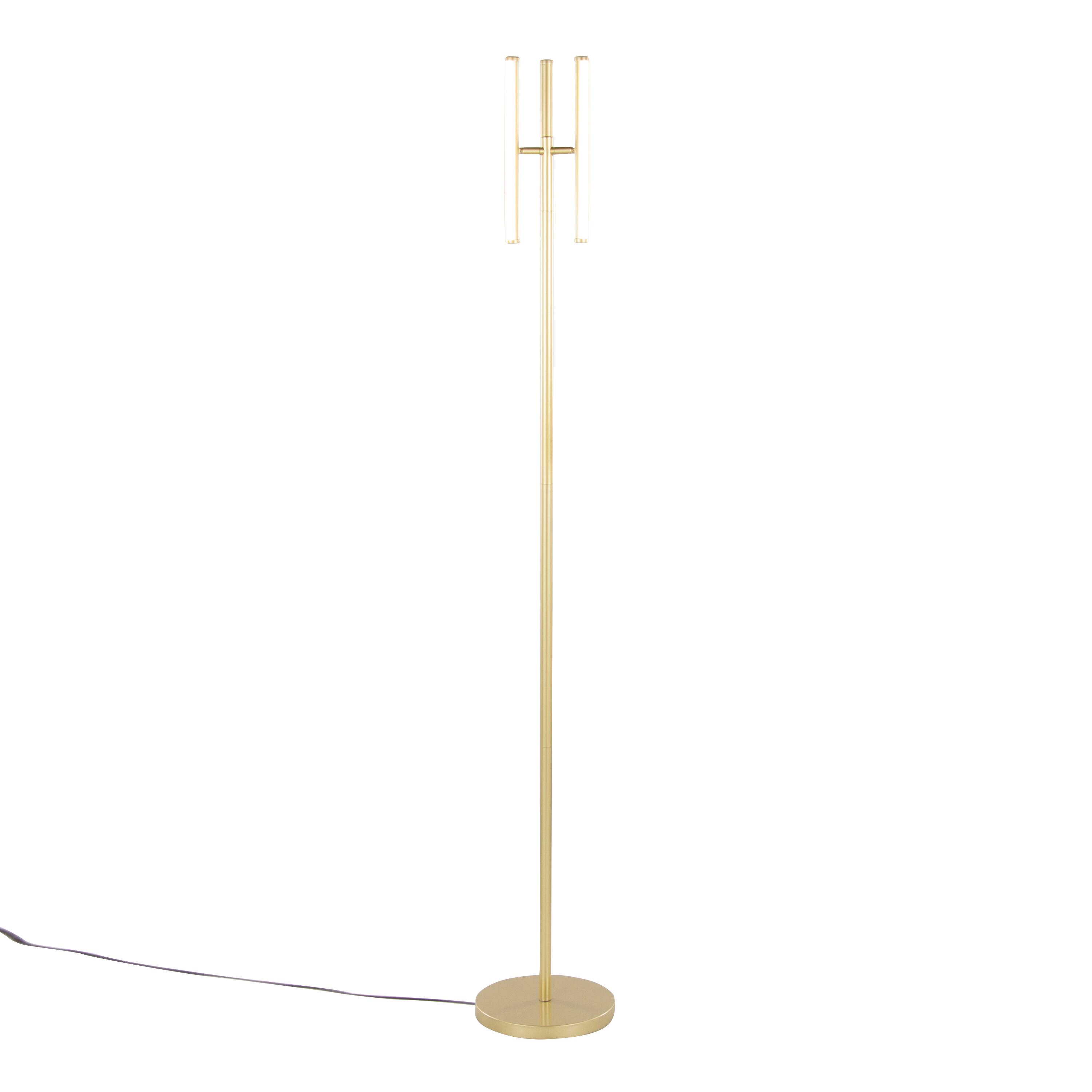 Angle. Loheer - Loheer Modern Gold Floor Lamp 65 Inch Swivel Metal Tall Standing Lamp for Living Room Bedroom Reading Nook - Gold.