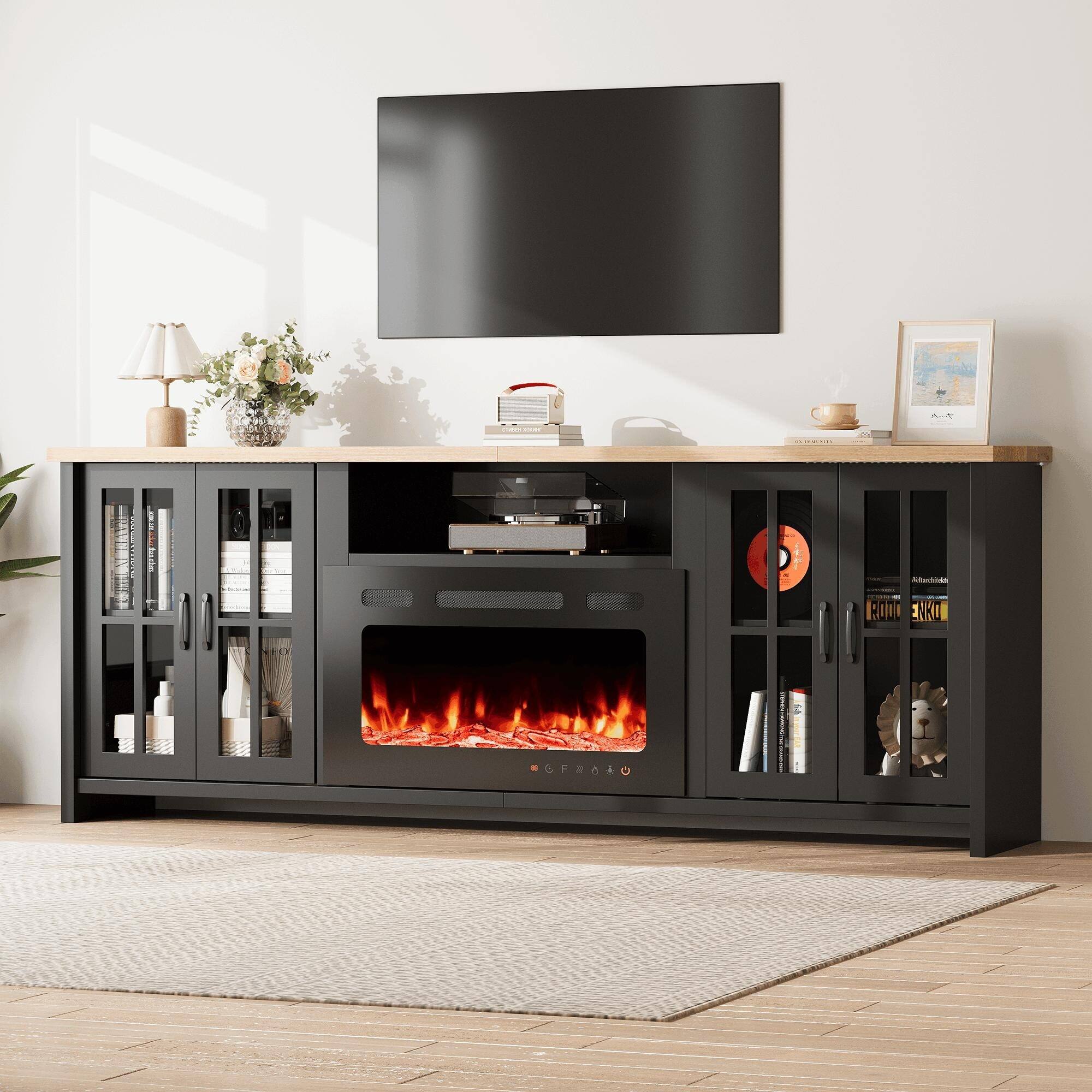 U-HOMY Fireplace TV Stand Media Console