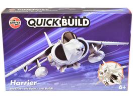 Skill 1 Model Kit Harrier Jump Jet Snap Together Painted Plastic Model Airplane Kit by Airfix Quickbuild - Multi