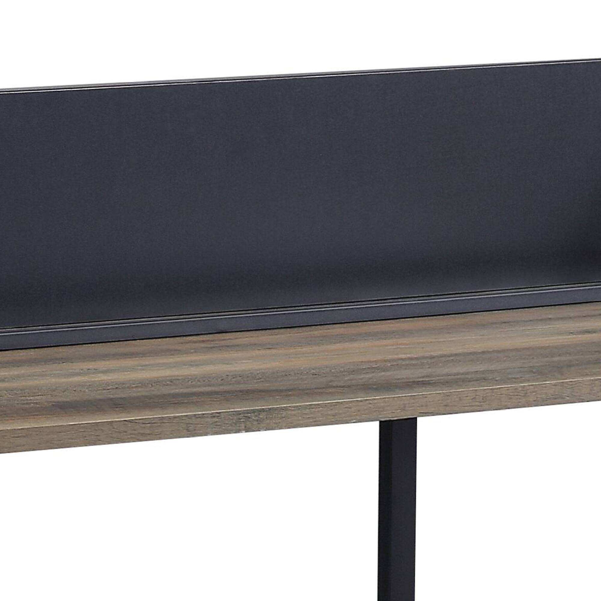 Alt View 9. GOODSILO - Rustic Oak Writing Desk with Black Metal Legs and Integrated Storage Shelf for Modern Home Office - Oak.