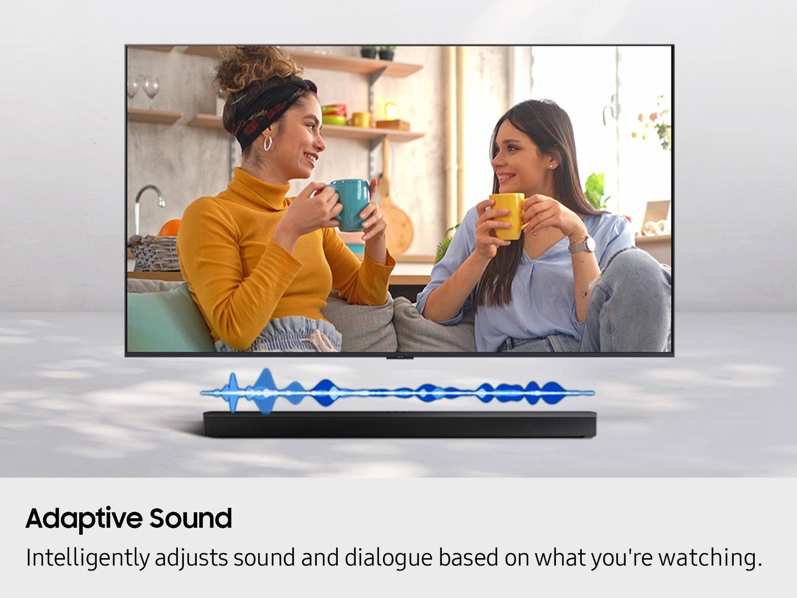 Adaptive Sound  
Intelligently adjusts sound and dialogue based on what you're watching.