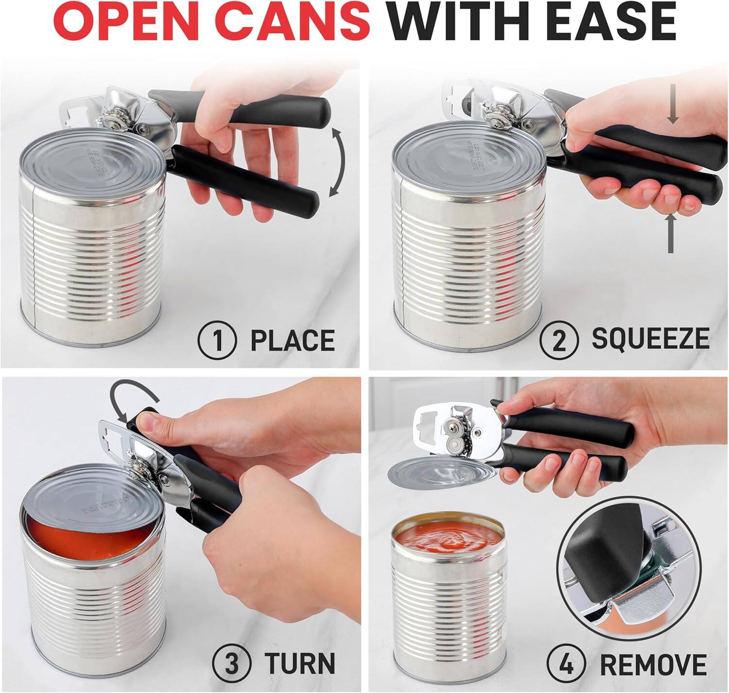 Alt View 2. Zulay Kitchen - Zulay Kitchen Heavy Duty Stainless Steel Manual Can Opener - Black.