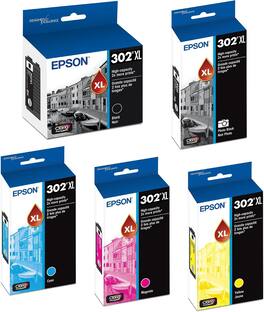 Epson - T302XL High Yield Ink Cartridges, 5/Pack - Black | Cyan | Magenta | Yellow