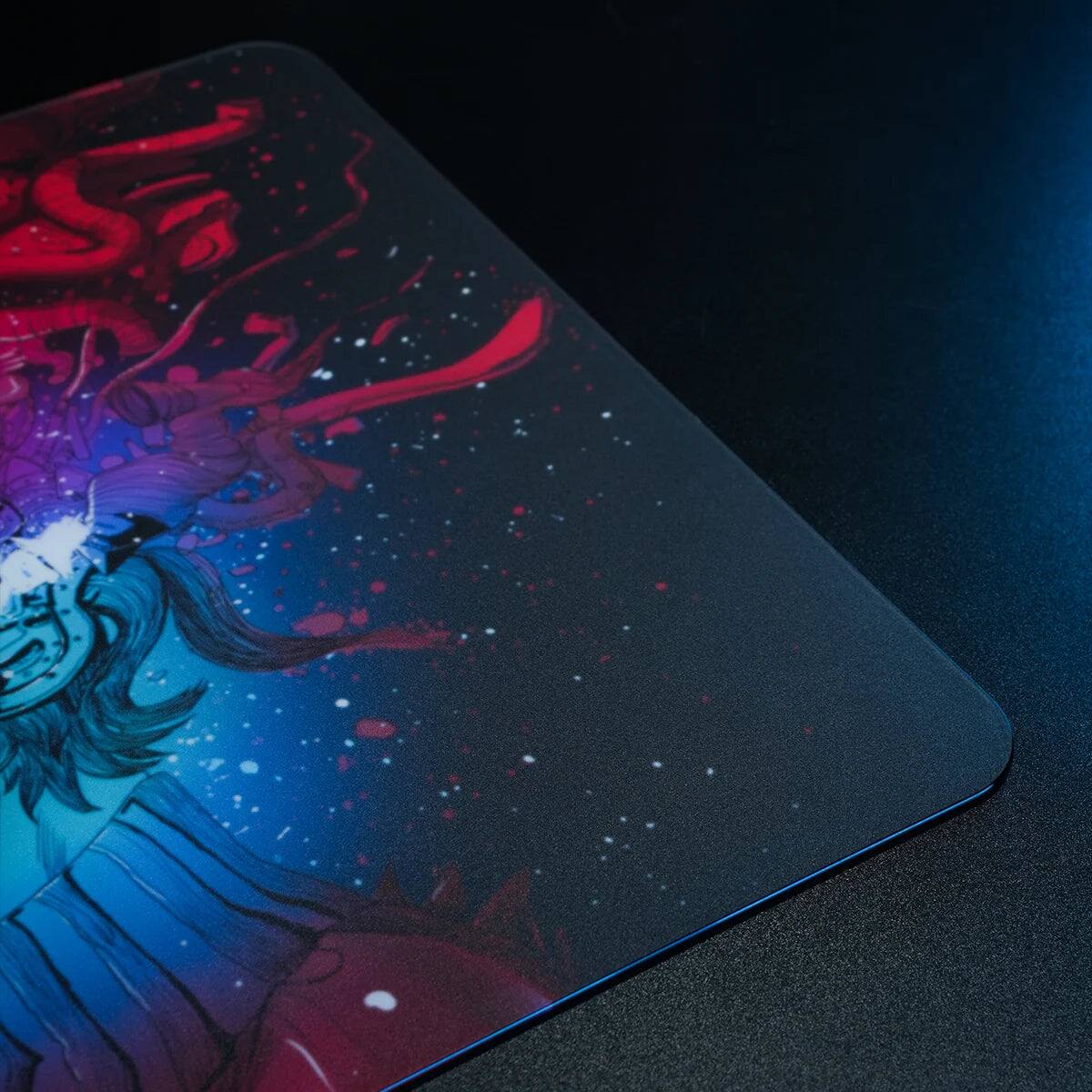 Back. GravaStar - GravaStar Tempered Glass Gaming Mouse Pad with 9H Hardness and Micro-Etched Surface Black - Black.