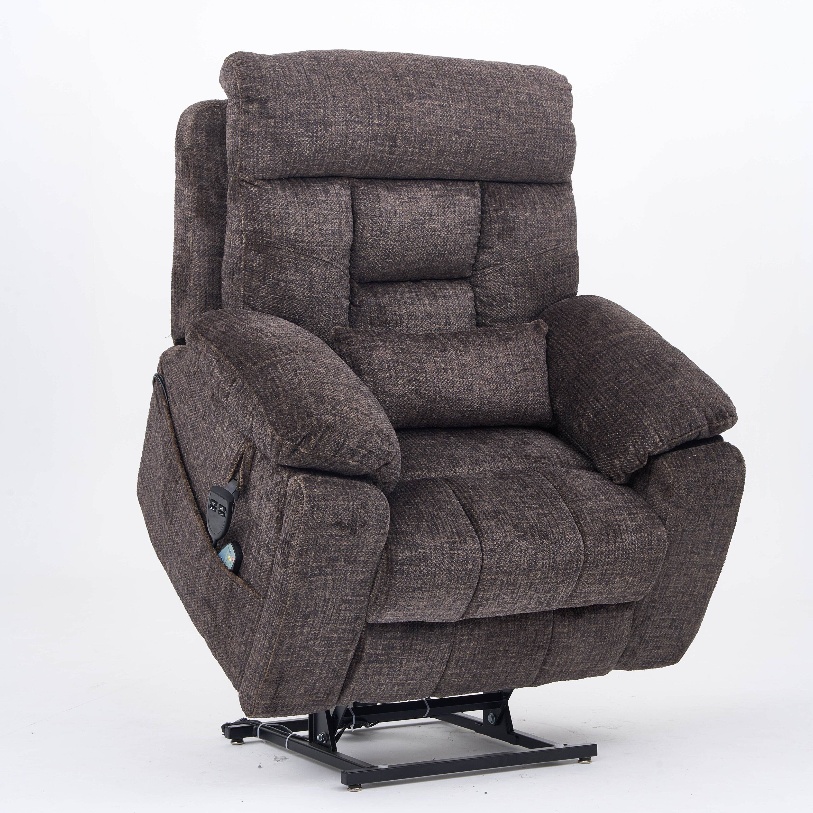 Back. APRILSOUL - Electric lift chair with heating and massage functions 180 degrees 2pocket cup holders 2remote controls dual OKIN motors - Brown.