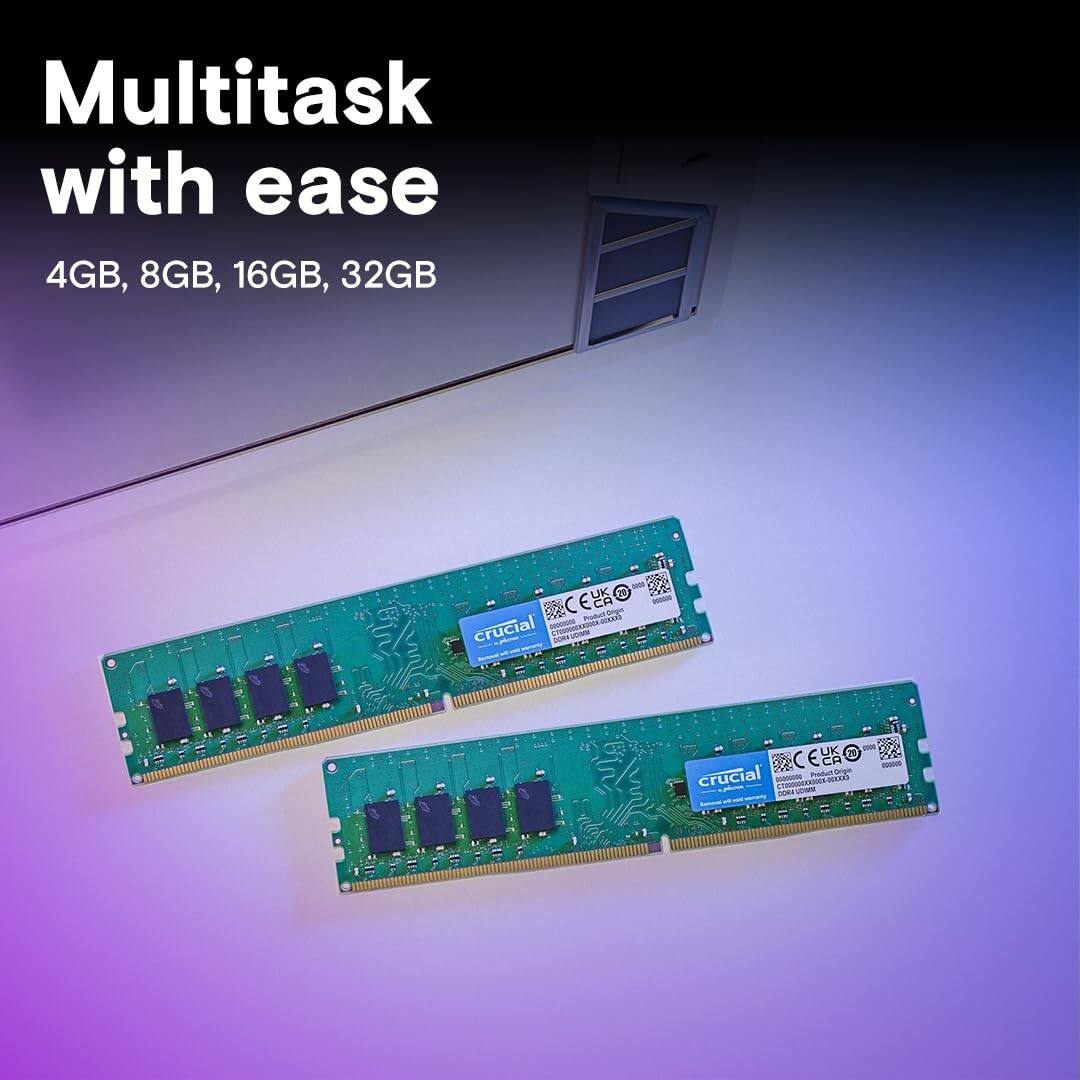 Multitask with ease  
4GB, 8GB, 16GB, 32GB