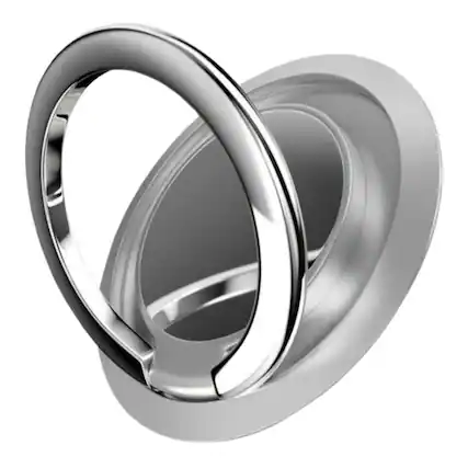 Front. Home Collection - Silver 360° Rotating Finger Ring Holder Stand Grip for Cell Phones Mount - Silver.