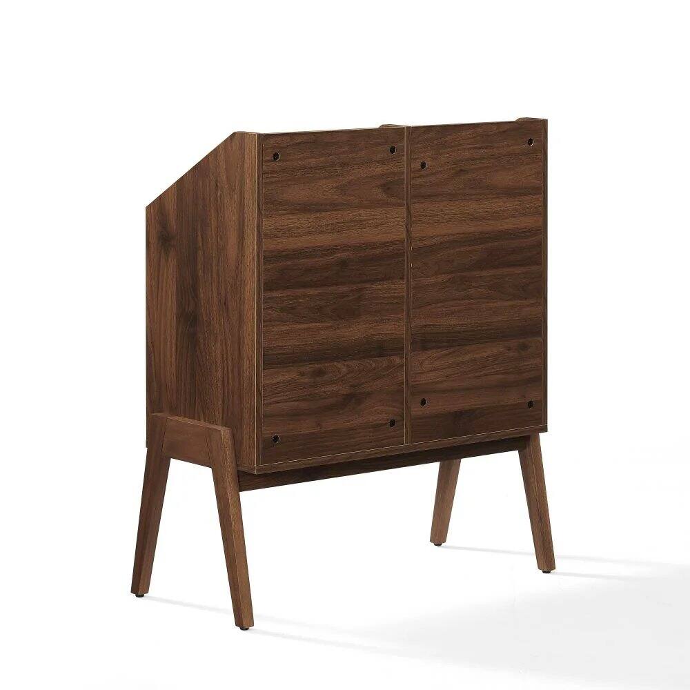 Alt View 2. Crosley Furniture - Luna Vinyl Record Storage Stand - Brown.