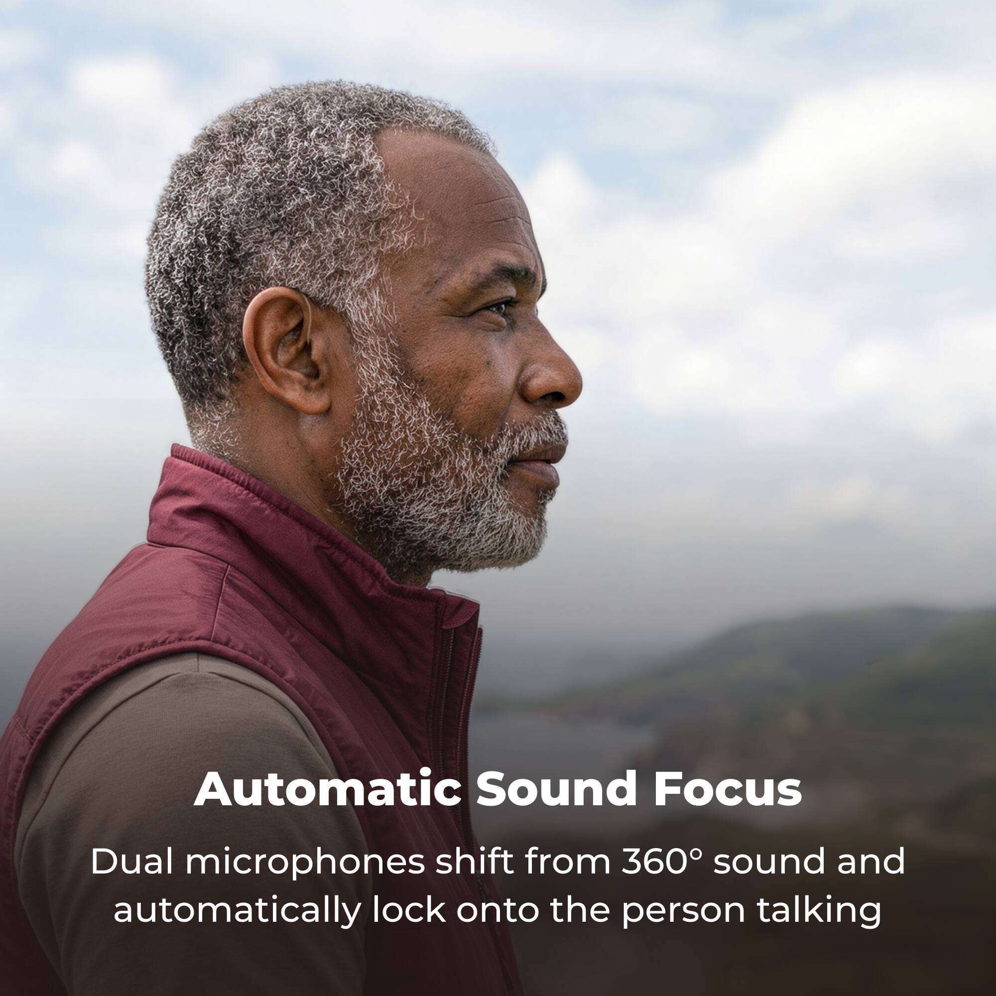 Automatic Sound Focus

Dual microphones shift from 360° sound and automatically lock onto the person talking