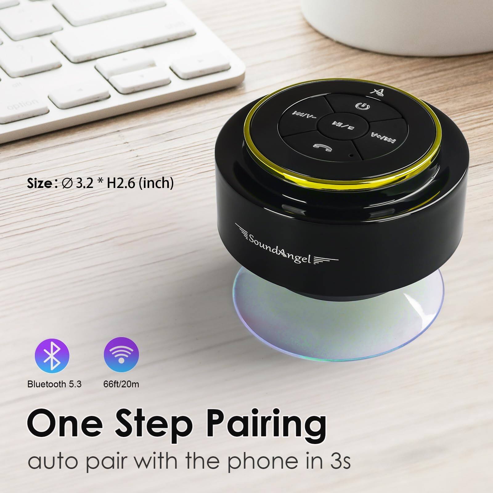 - Size: Ø 3.2 * H2.6 (inch)
- Bluetooth 5.3
- 66ft/20m
- One Step Pairing
- auto pair with the phone in 3s