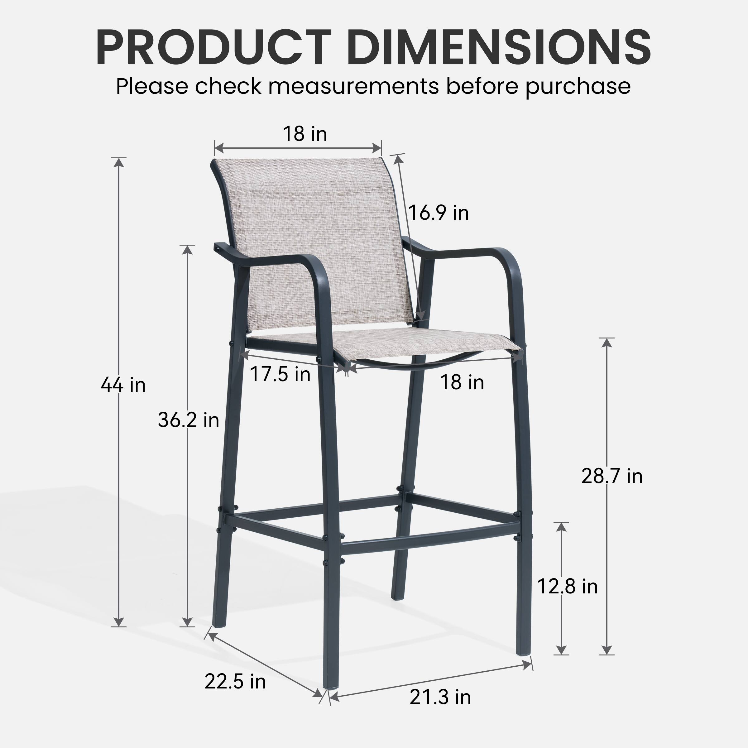 PRODUCT DIMENSIONS  
Please check measurements before purchase

- 18 in
- 16.9 in
- 44 in
- 17.5 in
- 18 in
- 36.2 in
- 28.7 in
- 12.8 in
- 22.5 in
- 21.3 in
