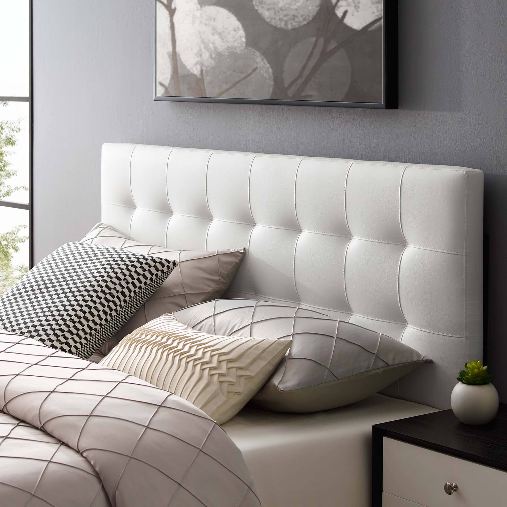 Alt View 2. Modway - Lily Upholstered Vinyl King Headboard by Modway - White.