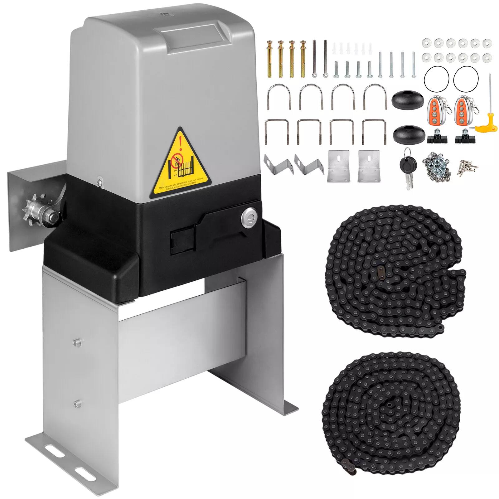 VEVOR - 3300lbs Automatic Sliding Gate Opener Driveway Operator Infrared Sensor - Gray